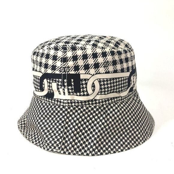 FENDI FXQ801 Houndstooth hat bucket hat bob hat Nylon Black/White main image 11